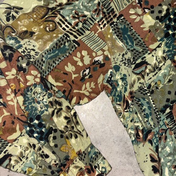 Vintage Plus Factor Green Abstract Floral Blouse - Picture 5 of 6